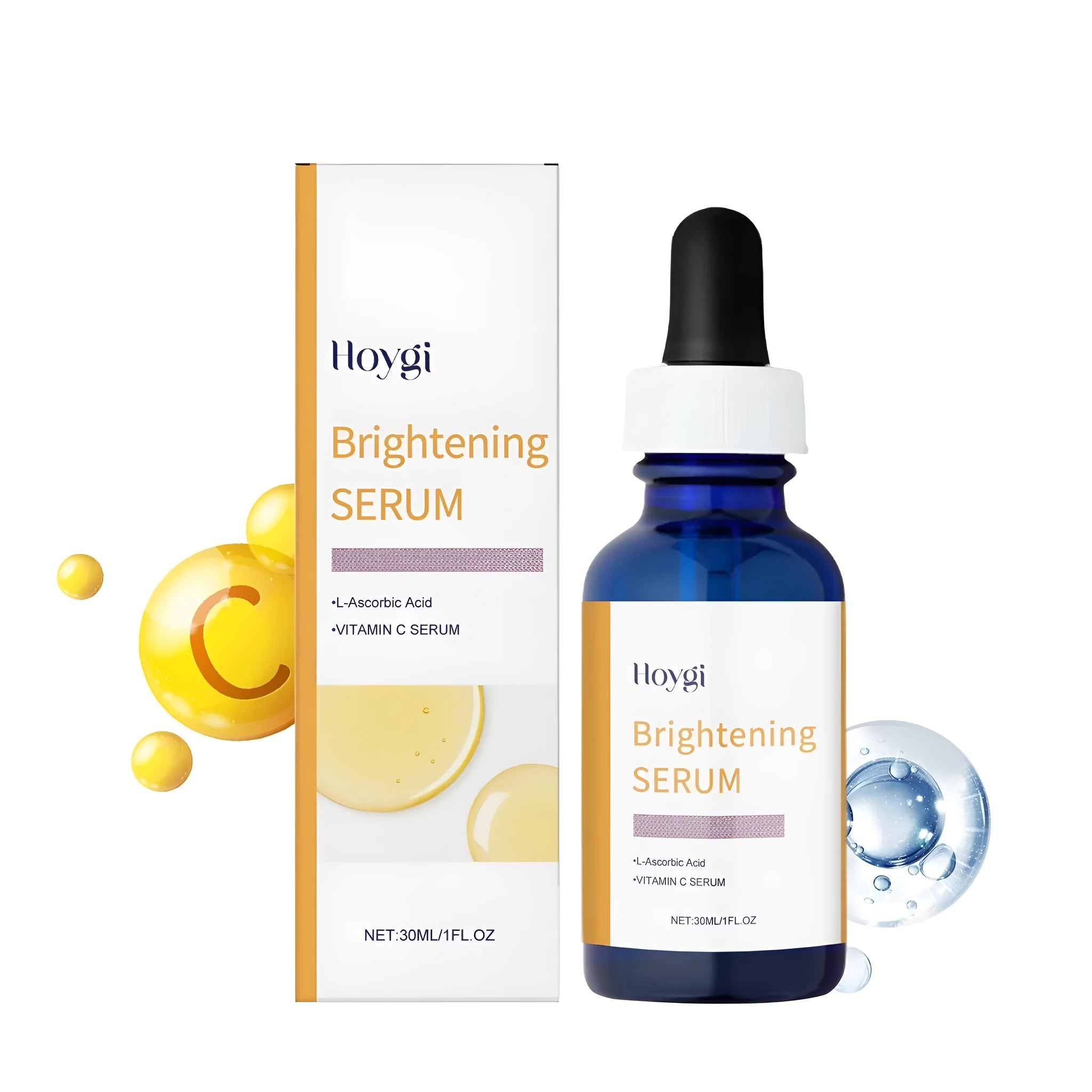 30ml bottle of clear Vitamin C Solution serum with 1% ascorbic acid and vitamin E