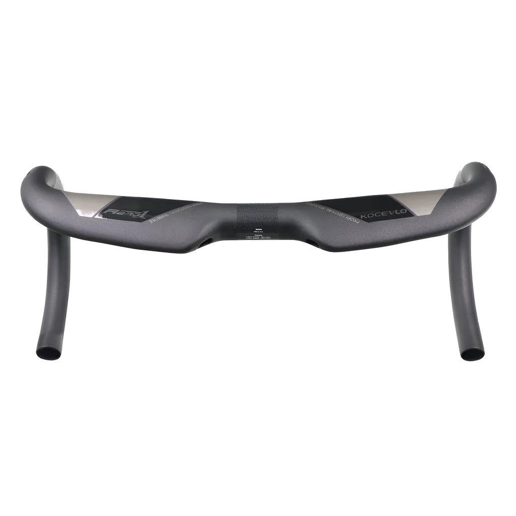 Wei Bike matt carbon fibre road bicycle handlebar showing bent drop bar shape