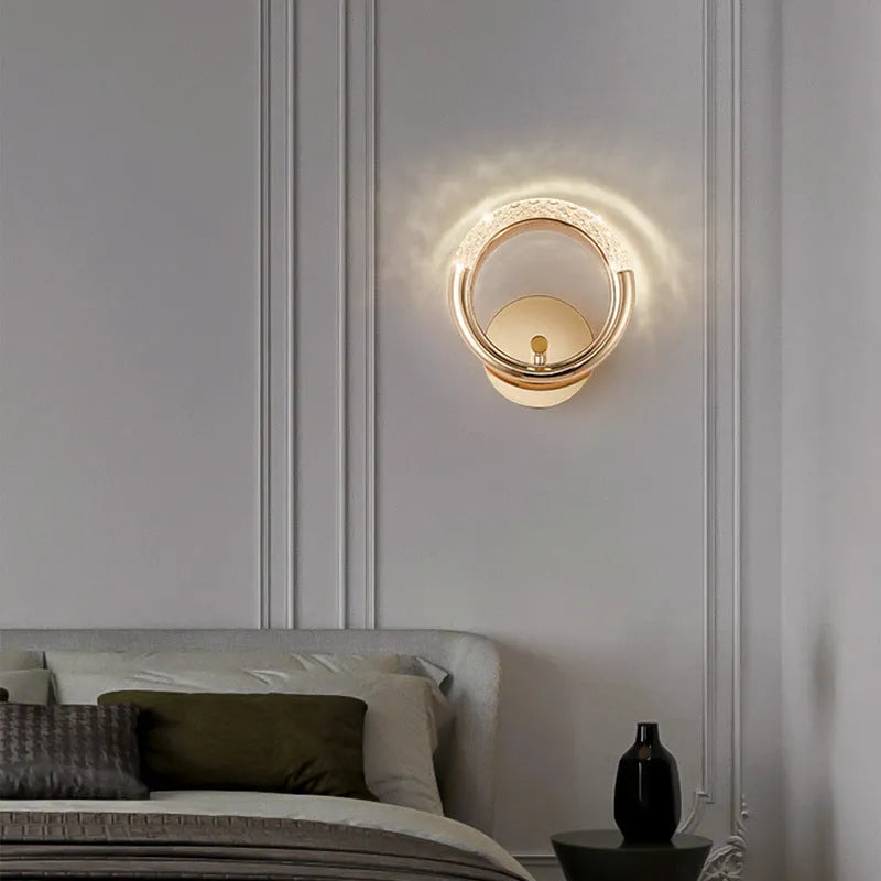 High Sense minimalist modern wall lamp with acrylic shade in tricolour, warm, and white light options.