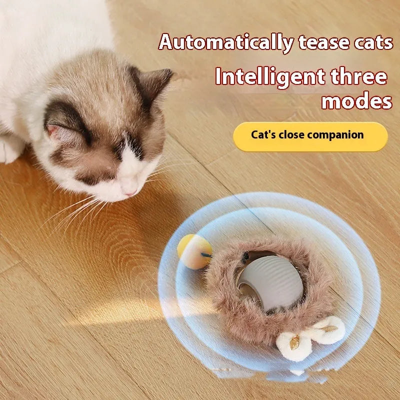 Silicone rolling cat toy ball available in red, green, and grey colours