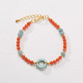 Natural South Red agate bracelet for women, 4mm beads, adjustable hand circumference 15.5-18cm, safety buckle clasp