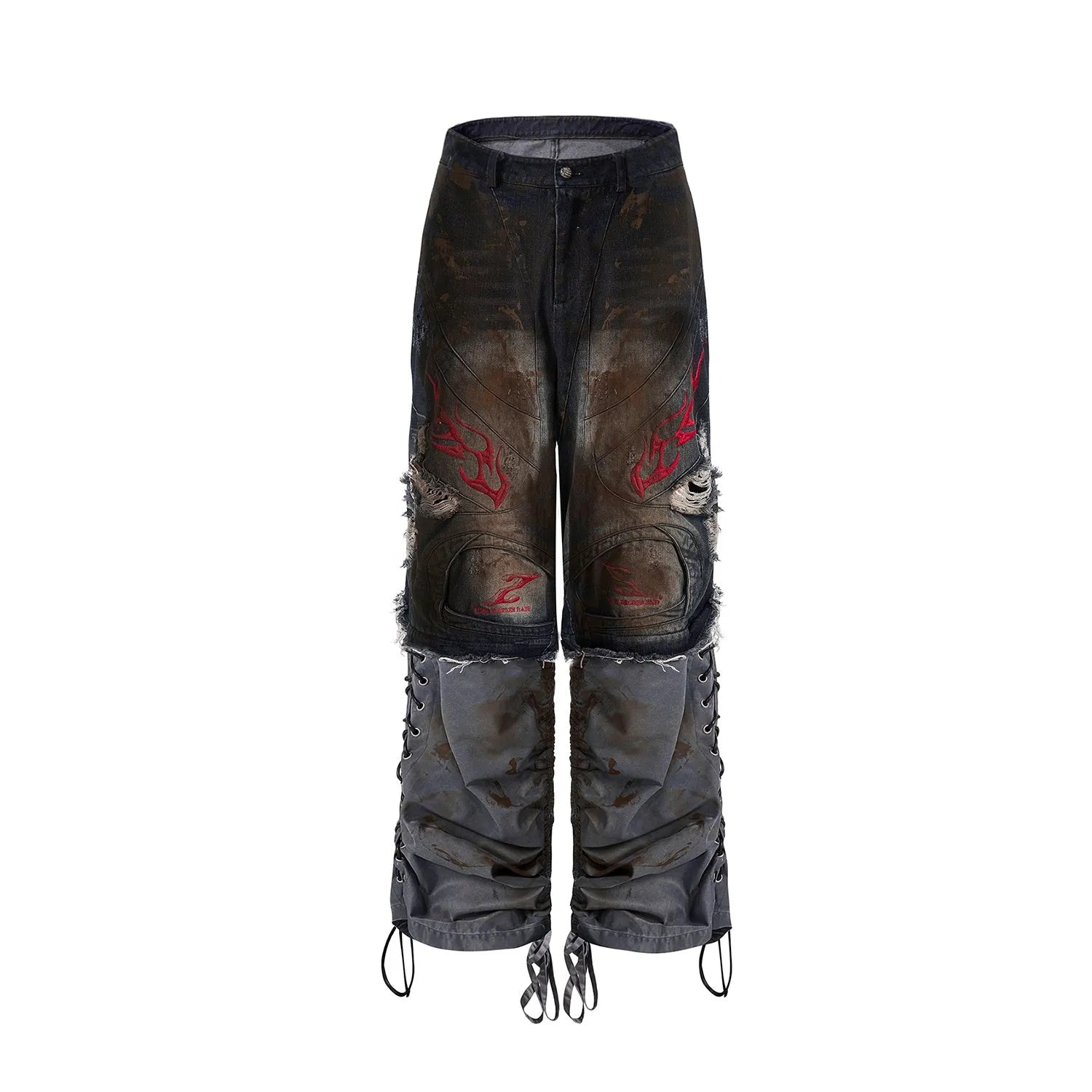 Men's loose-fit retro jeans with detachable trouser legs in denim