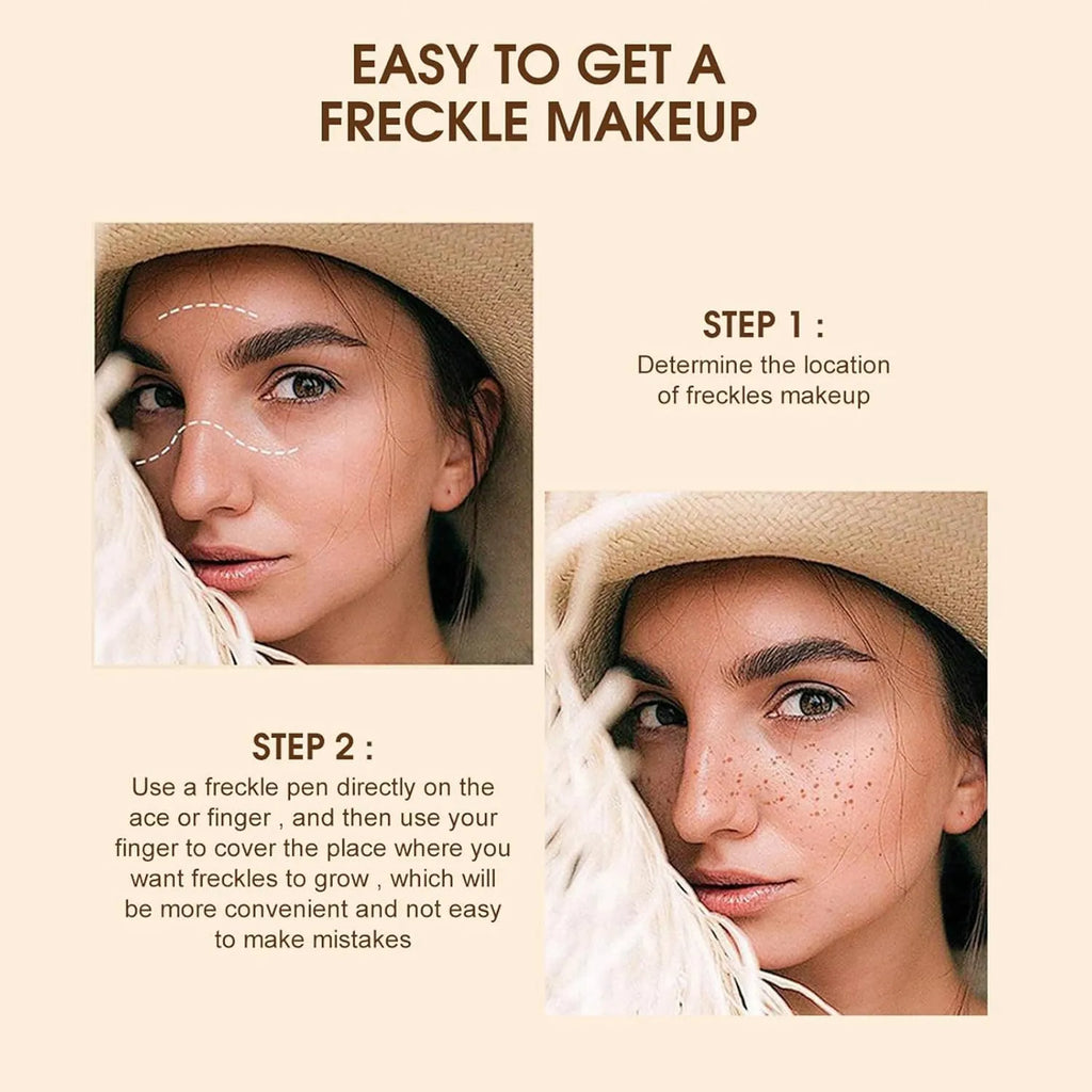 Dark brown freckle pen with precision tip for waterproof face and body makeup application