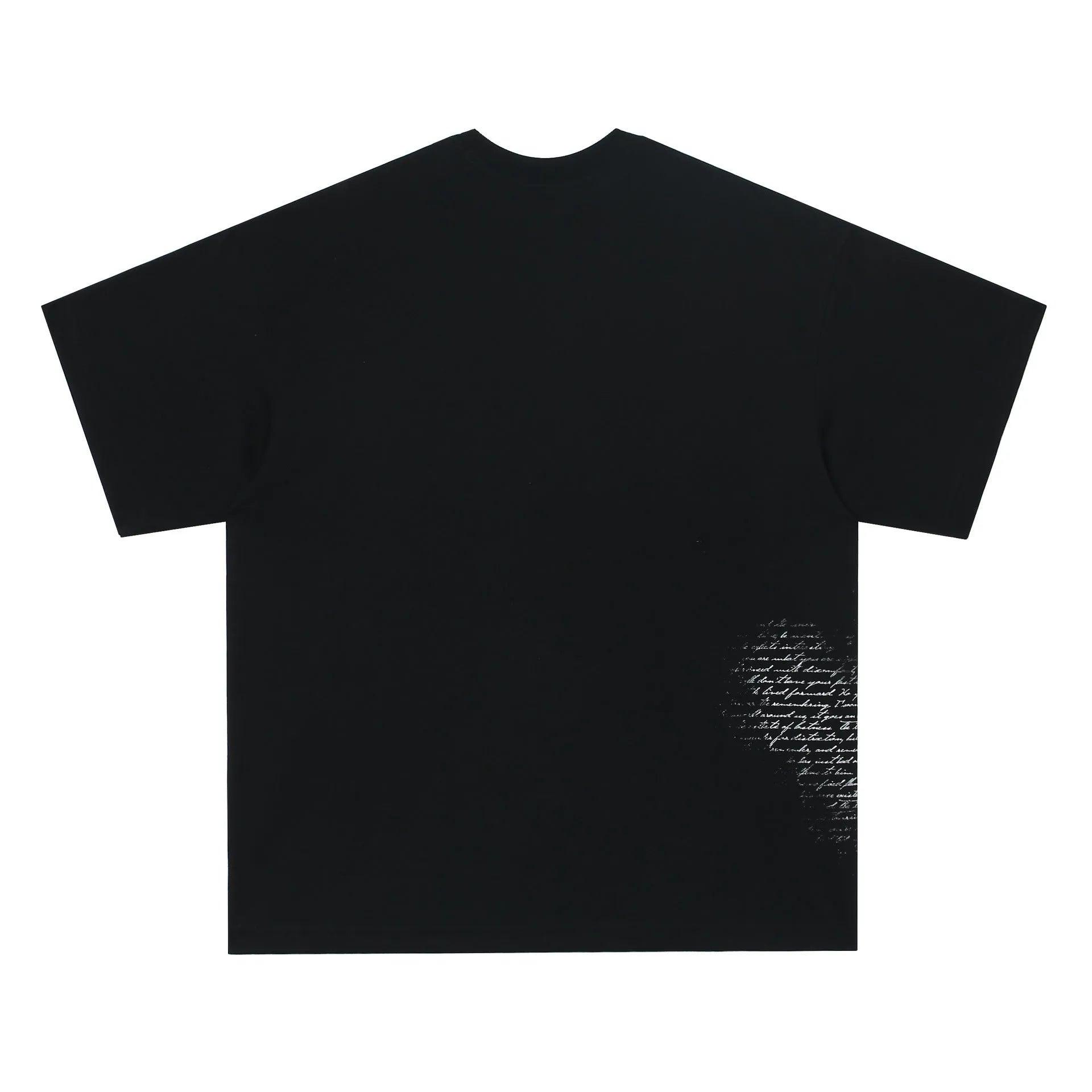 Black and white pure cotton t-shirt with American retro hip hop gothic letter print