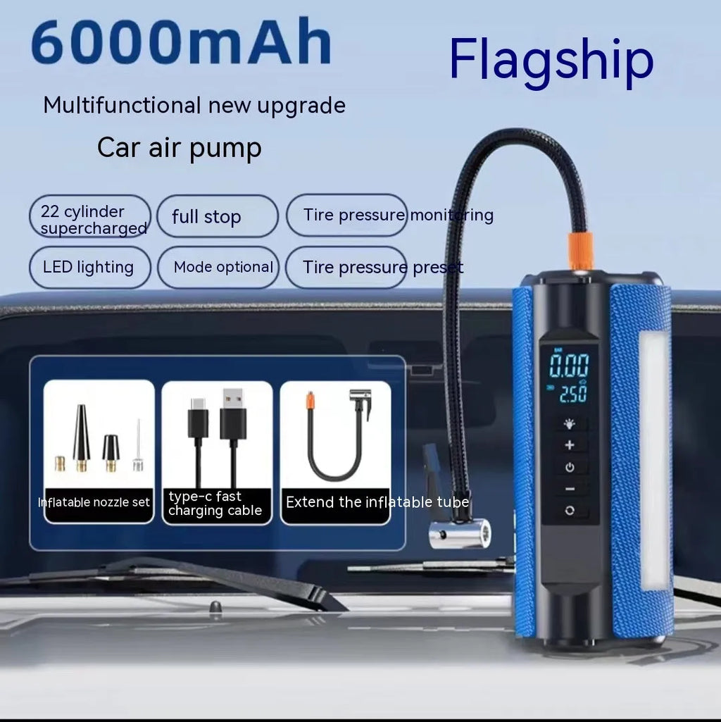 TS01 portable car tyre electric air pump with digital display and extended air pipe