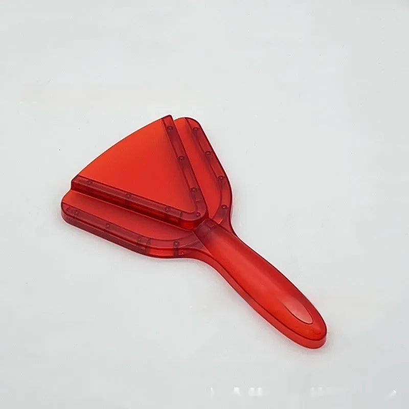 Red and grey adjustable telescopic can opener and bottle opener tool on a white background.