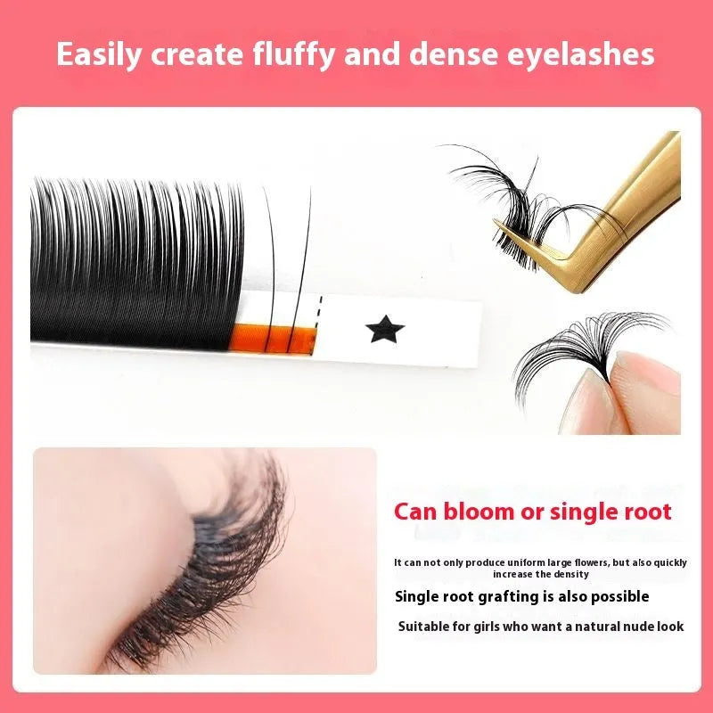 False eyelashes made from mink hair in 16-row dense construction showing length variations
