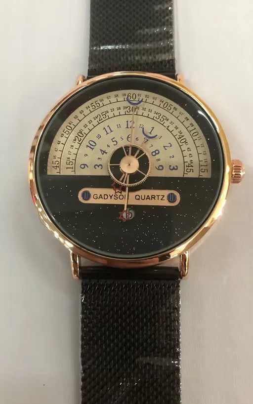 Men's silver sports watch with 40mm dial and stainless steel strap showing quartz movement display