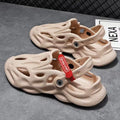 Korean-style coconut slippers with closed toe design and ventilation holes made from EVA material in solid colours