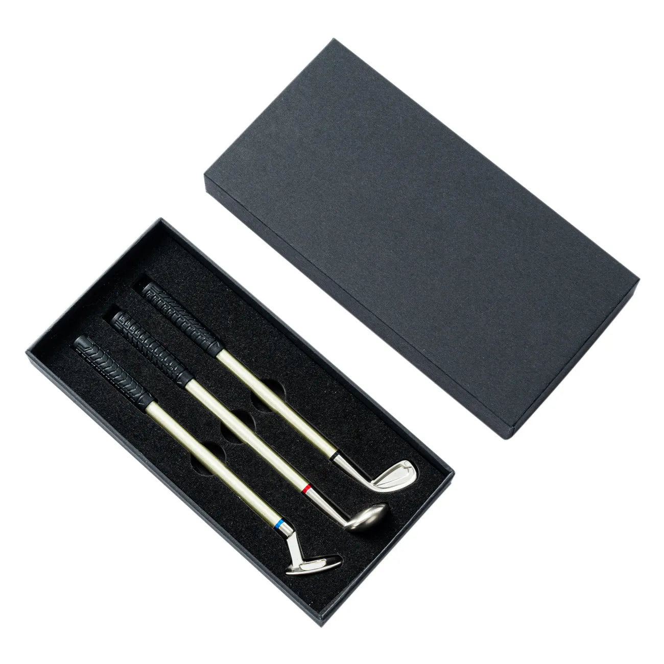 Three metal suit design ballpoint pens with 0.7mm bullet heads