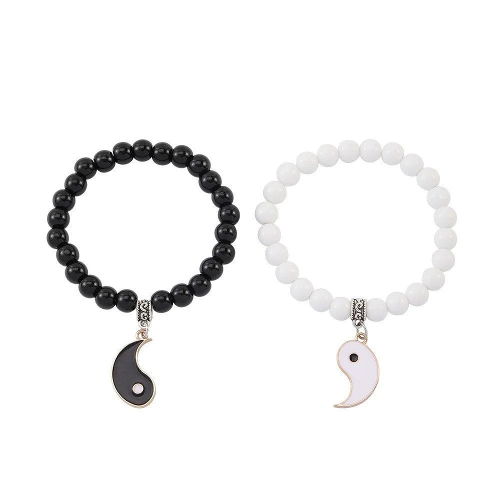 Geometric eight-diagram-shaped appetizer bracelet in alloy with electroplated finish