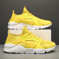 Men's low top casual shoes with mesh upper, cross straps and round toe in fluorescent colours
