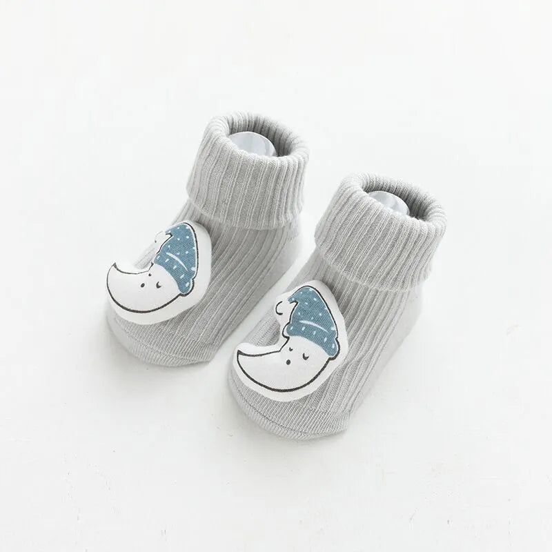 Baby non-slip dispensing glue socks in combed cotton for children floor use