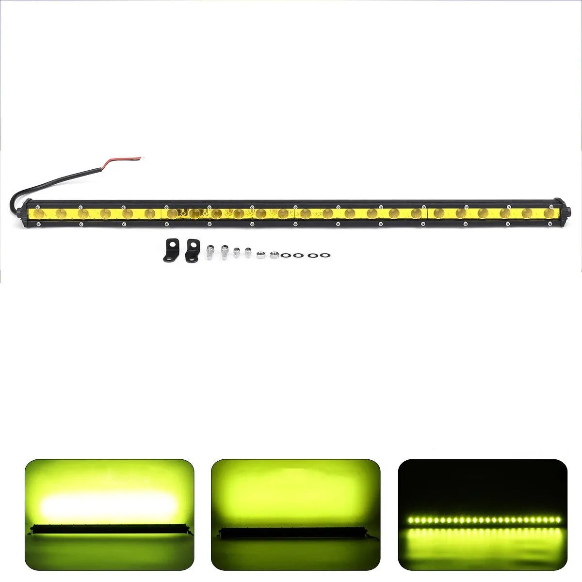 25 inch aluminium single row LED light bar with mounting brackets for vehicles