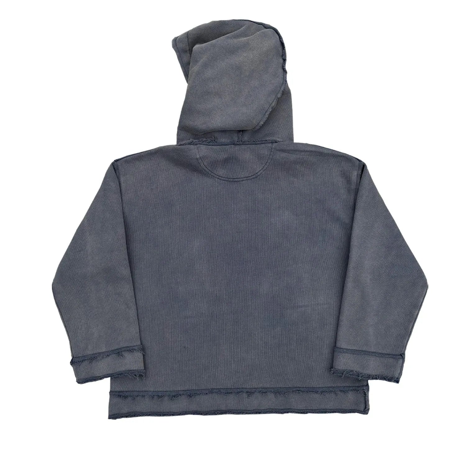 Reverse dark blue hoodie sweater with The Sun Also Rises Back To Make text graphic design