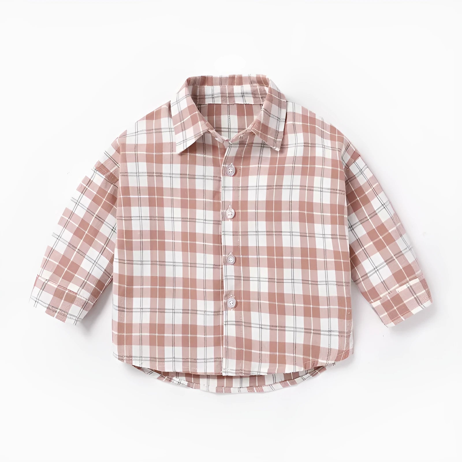 Boys' cotton casual shirt with lattice pattern in multiple colours showing long sleeve design
