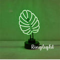 White tube bamboo shape desktop lamp with green LED lighting in two size options