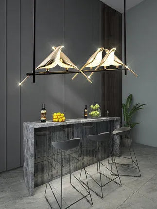 Modern aluminium alloy hall chandelier with adjustable height mechanism and iron framework