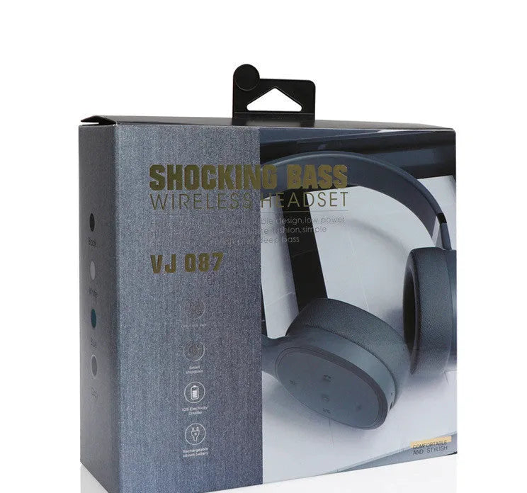 Wireless Bluetooth headset in black, blue, grey or white colours with over-ear design and 40mm speakers.