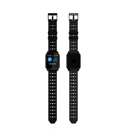 A6 smart bracelet with colour screen and black silicone strap on a wrist
