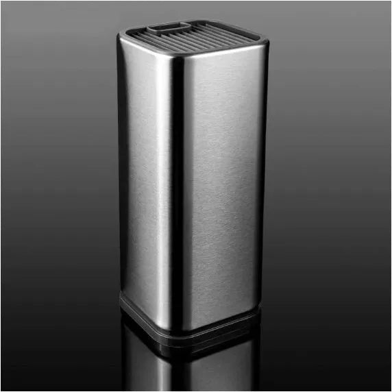 Black and white PP kitchen tool holder with detachable base, holding knives and utensils.