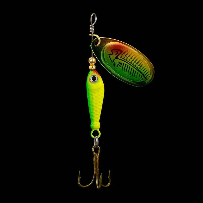 Rotating sequins hand-cranking metal composite simulation fishing lure in blue, size 9g 7cm