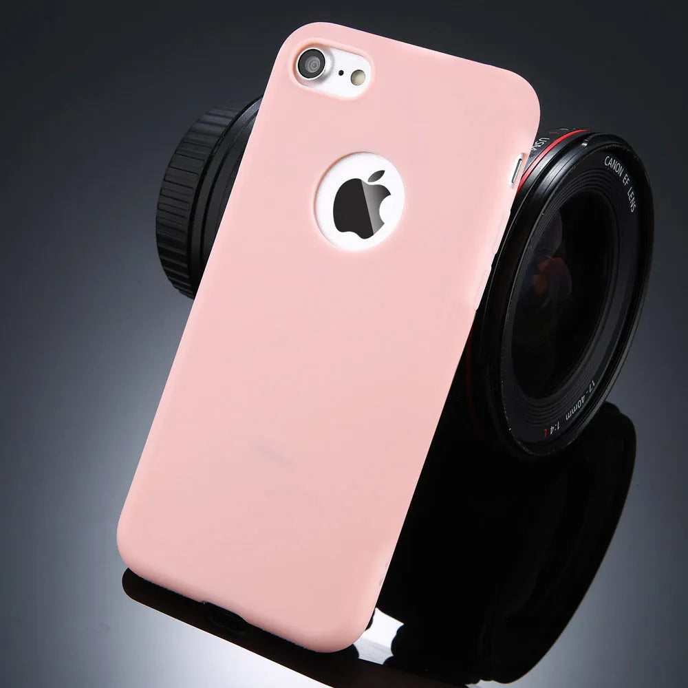 Candy colour soft silicone and TPU phone case for compatible Apple iPhone models