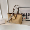 Large soft polyester shoulder tote bag in horizontal square shape with zippered interior pocket