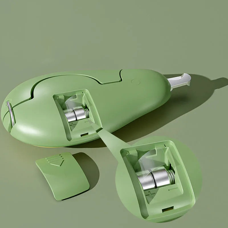 Pet nail clipper with LED light in green colour for trimming cat and small dog claws