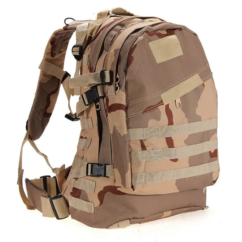 Multi-functional 3D backpack outdoor mountaineering bag hiking backpack with double shoulder straps in camouflage pattern
