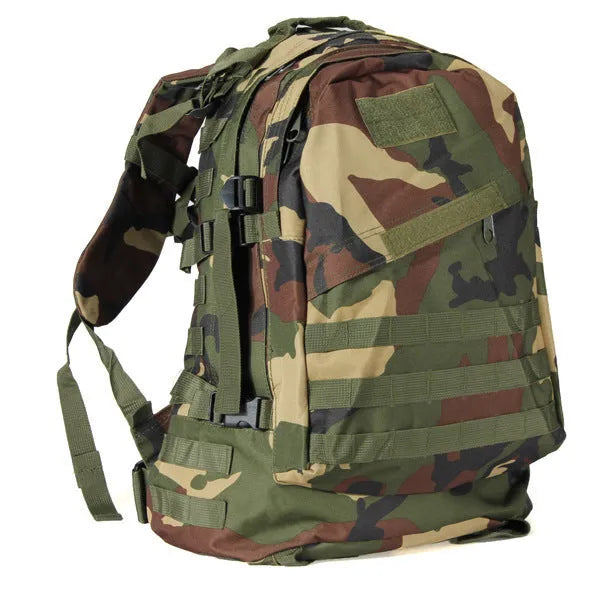Multi-functional 3D backpack outdoor mountaineering bag hiking backpack with double shoulder straps in camouflage pattern