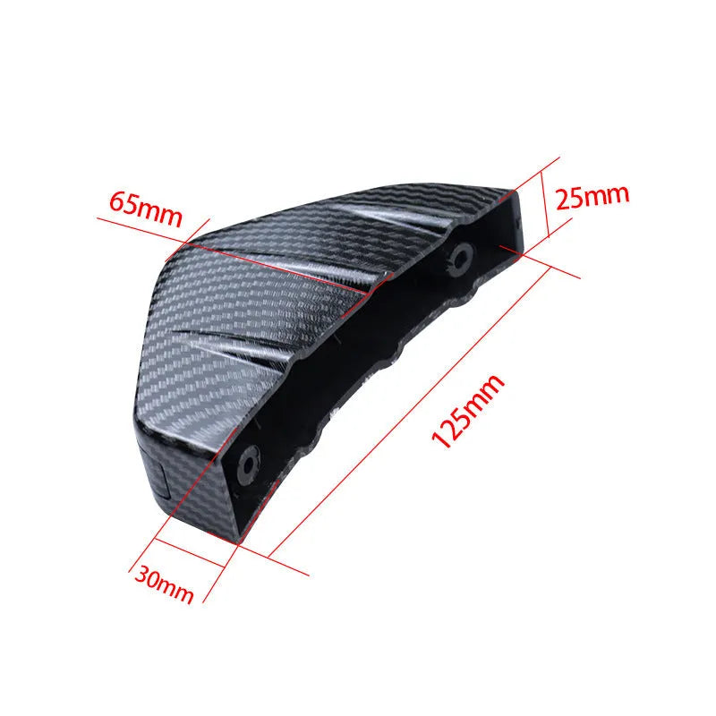 Triangular black ABS rear spoiler for cars with mounting hardware