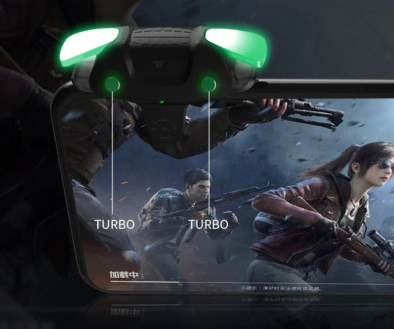 Black F5 Bluetooth mobile game controller measuring 5cm wide for smartphone gaming
