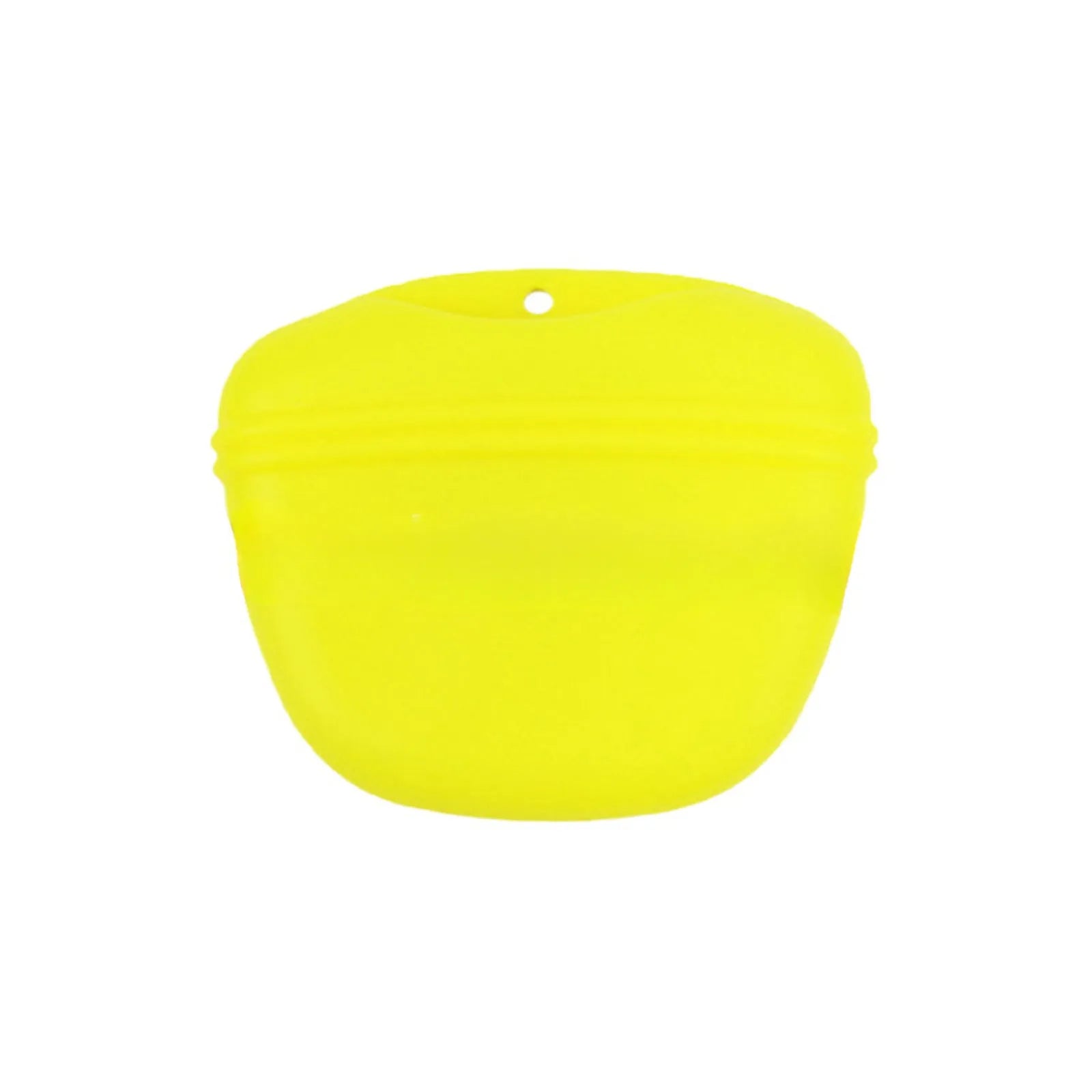 A silicone dog training treat pouch with a clip and magnetic closure, shown in one of six colour options.