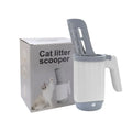 Grey PP integrated cat litter scoop set on a white background