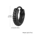Stainless steel snake pattern hip hop ear ring in black finish showing textured surface