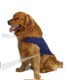 Brown dog anxiety tank top made from Ponte-de-Roma fabric for separation anxiety relief