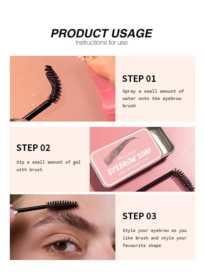 Refreshing long-lasting natural shaping eyebrow cream 10g with included brush