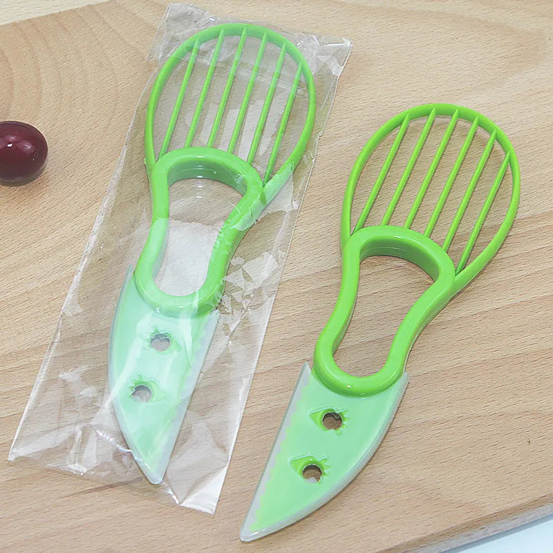 Multifunctional avocado knife in green and orange with polypropylene construction
