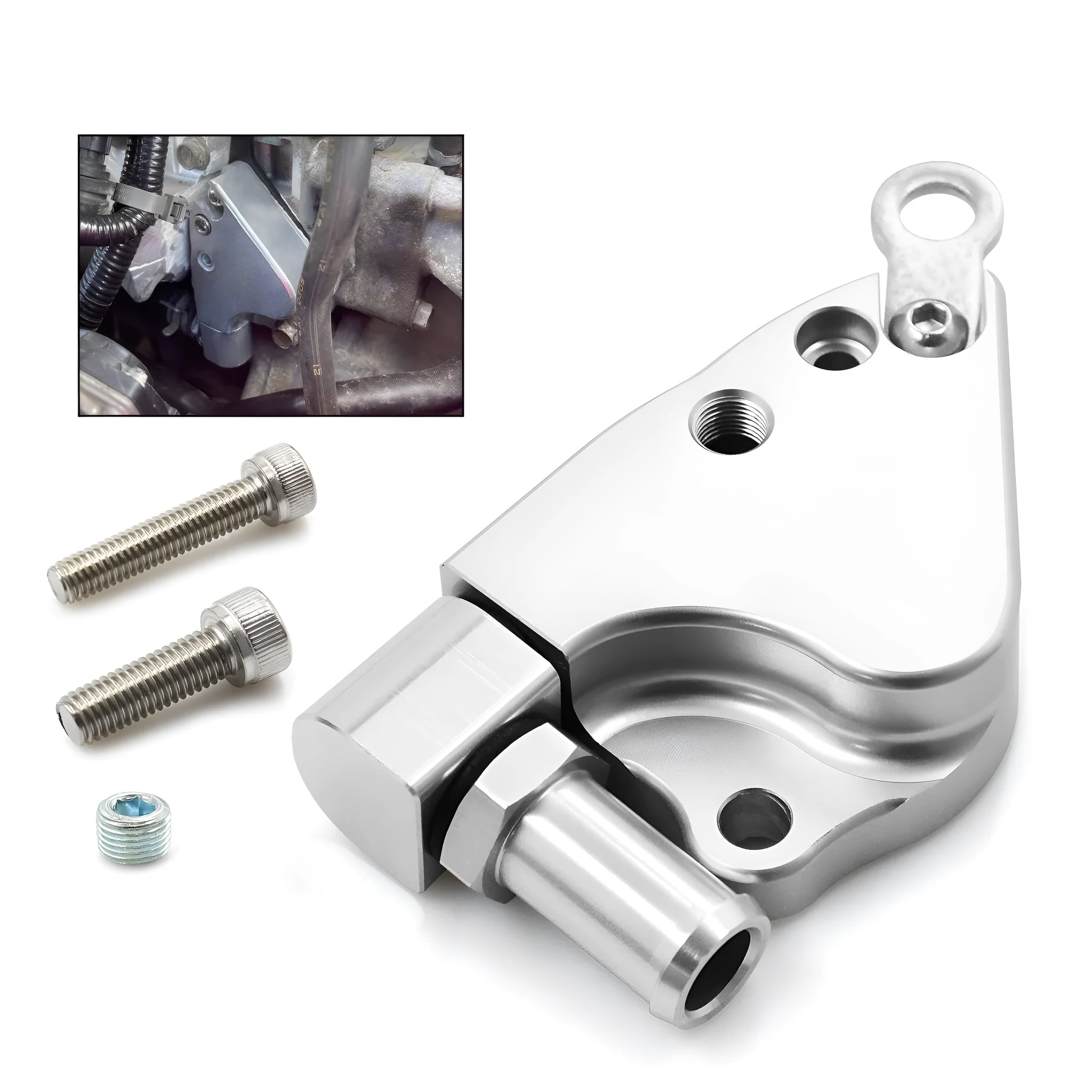 K Series aluminium alloy intake manifold coolant adapter for K20 K24 engines with installation hardware