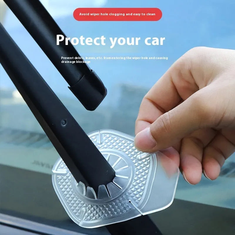 Black silicone PVC car wiper hole protective cover dustproof anti-leaf blocking