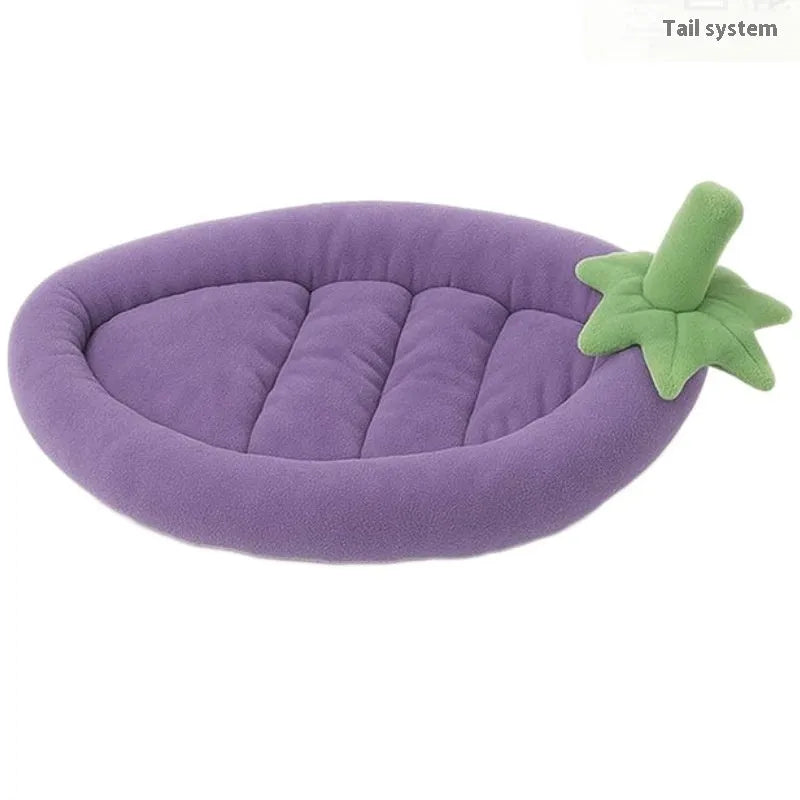 Washable dog mat with removable cloth cover in brown, shown in an L size for medium dogs.
