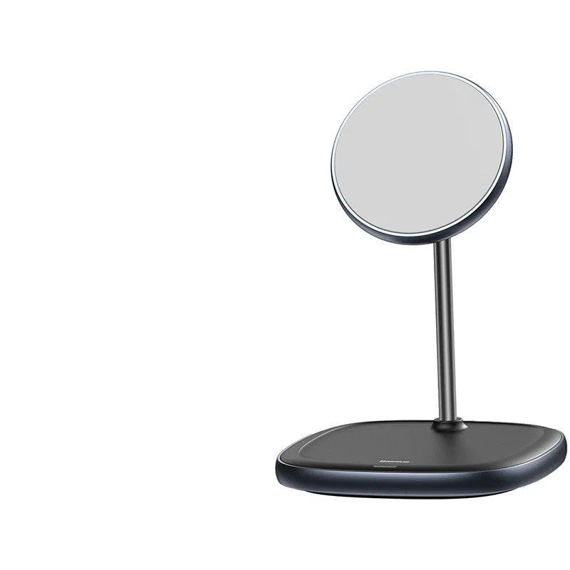 Swan magnetic desktop wireless charger for iPhone 12 in black with charging cable
