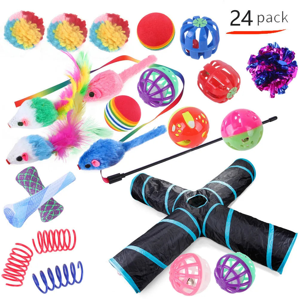 Plastic cat toy suit with tunnel channels in a selected colour from the B99801-B99855 range
