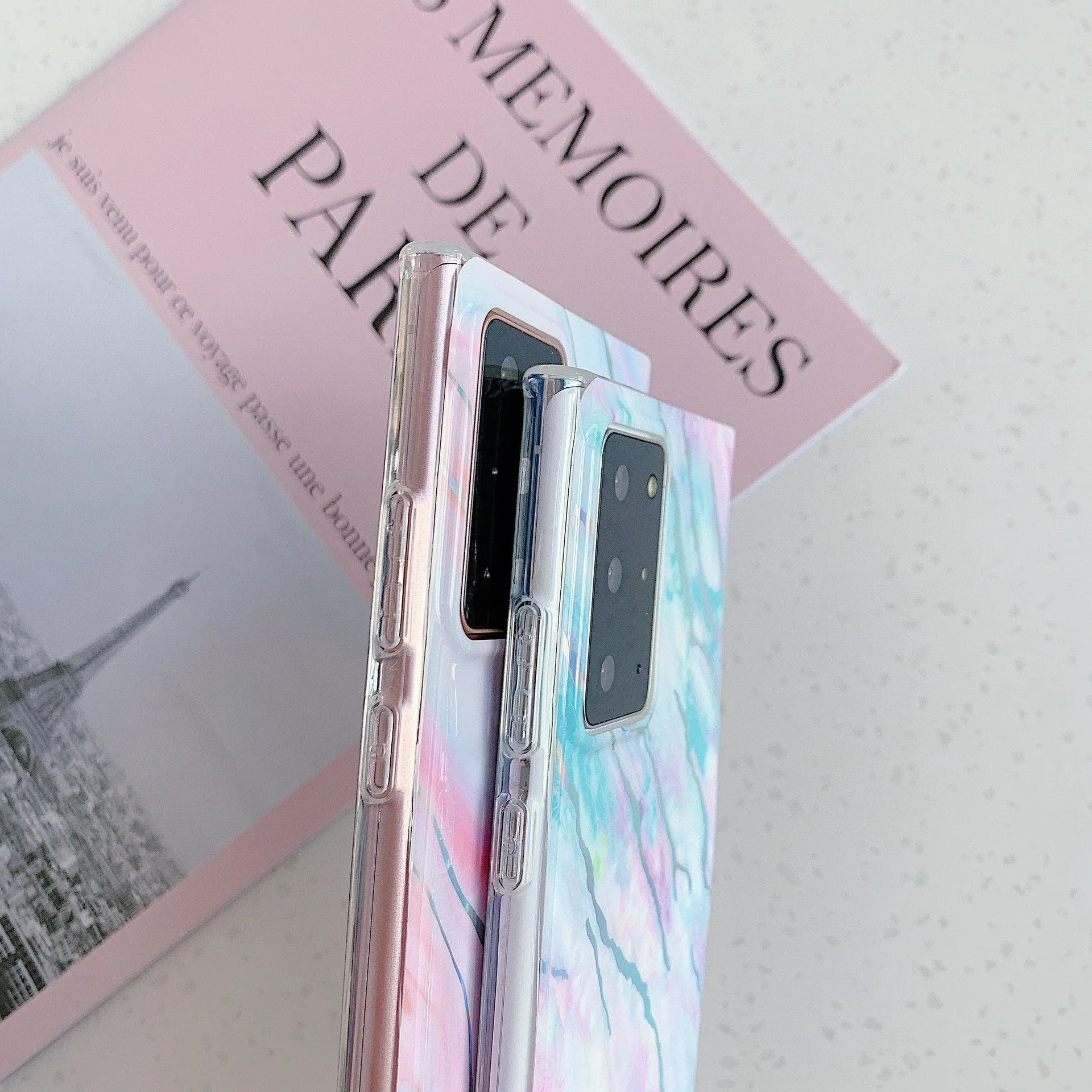 Samsung laser marbled TPU phone case in blue with starry sky pattern for Note 10