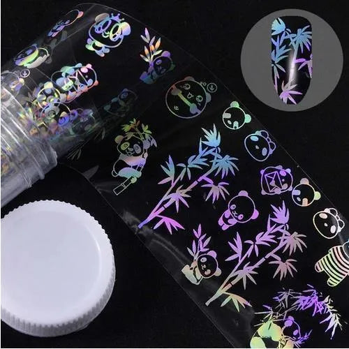 1 metre x 4 cm starry sky nail sticker roll with printed stars in plastic bottle outer box