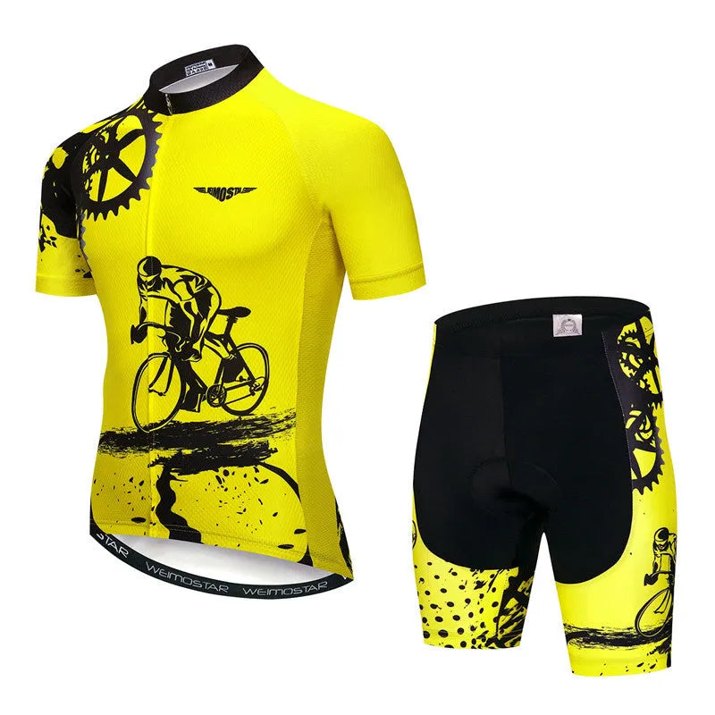 Pro cycling jersey set in polyester, multiple colours, Asian sizing XS to 3XL, for road biking men and women
