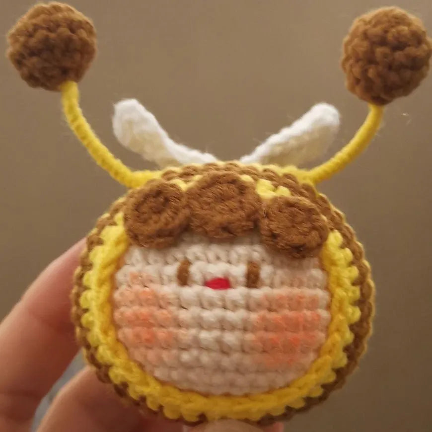 Handmade crocheted bee colony plush pendant for woolen dolls, two styles