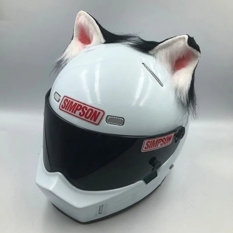 Set of ABS plastic animal ears and tail for motorcycle helmet customisation