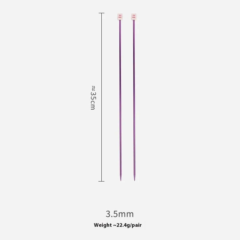 Complete set of lengthened crochet hooks in 14 sizes from 2.0mm to 10.0mm, each with a protective end cap.